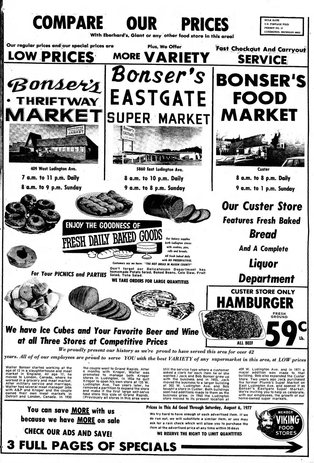 Plumbs Supermarket - Aug 2 1977 Article On Bonsers